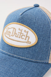 Trucker Hat Blue Beige Denim